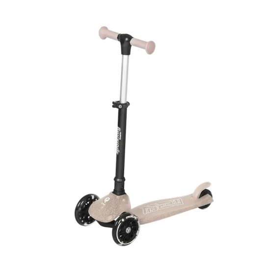 Trotineta pliabila cu roti luminoase si ghidon reglabil Qplay Sparkling Roz