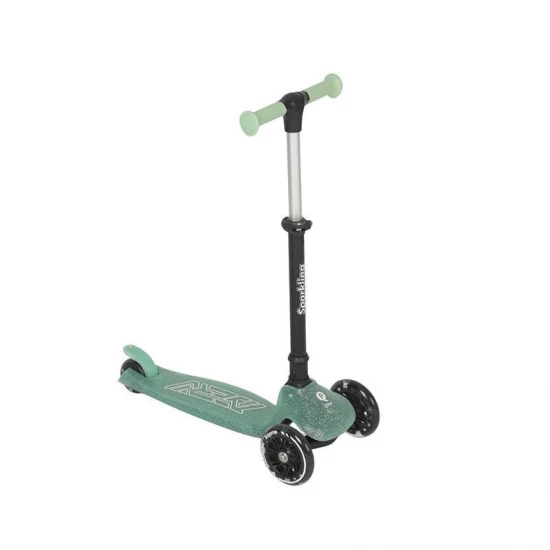 Trotineta pliabila cu roti luminoase si ghidon reglabil Qplay Sparkling Verde