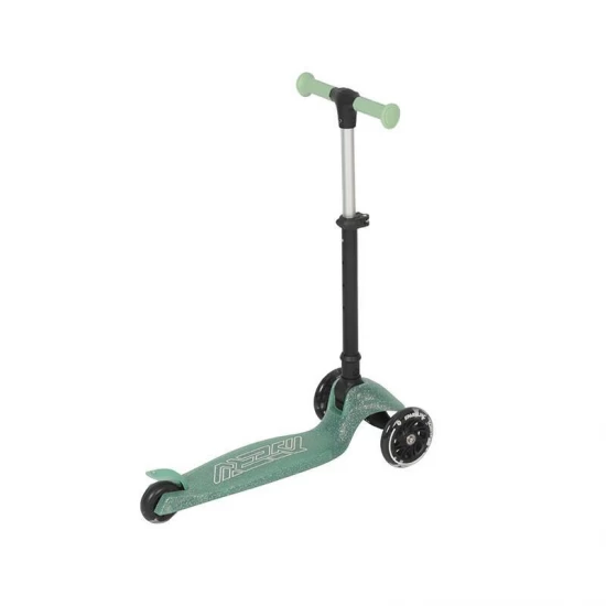 Trotineta pliabila cu roti luminoase si ghidon reglabil Qplay Sparkling Verde