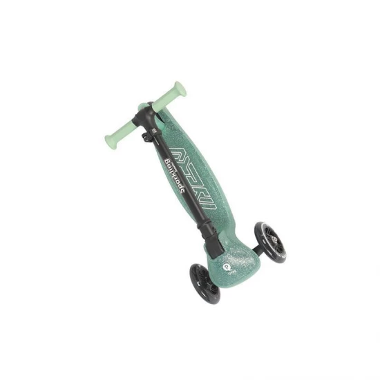 Trotineta pliabila cu roti luminoase si ghidon reglabil Qplay Sparkling Verde