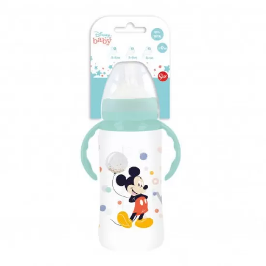 Biberon anticolici cu debit variabil si maner 360 ml Mickey Disney Biberon anticolici cu debit variabil si maner 360 ml Mickey Disney