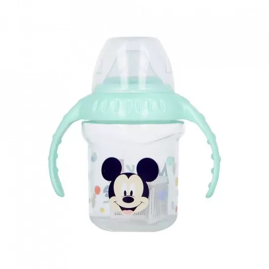 Cana cu capac, manere si cioc din silicon 250 ml Mickey Disney Cana cu capac, manere si cioc din silicon 250 ml Mickey Disney