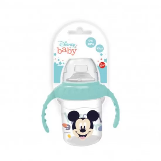 Cana cu capac, manere si cioc din silicon 250 ml Mickey Disney Cana cu capac, manere si cioc din silicon 250 ml Mickey Disney