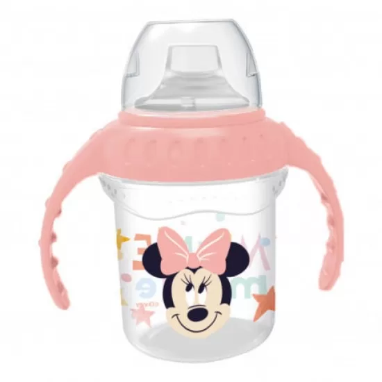 Cana cu capac, manere si cioc din silicon 250 ml Minnie Disney Cana cu capac, manere si cioc din silicon 250 ml Minnie Disney
