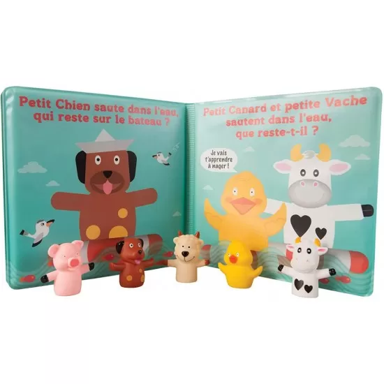 Set de baie carte si marionete pentru degete Ludi Set de baie carte si marionete pentru degete Ludi