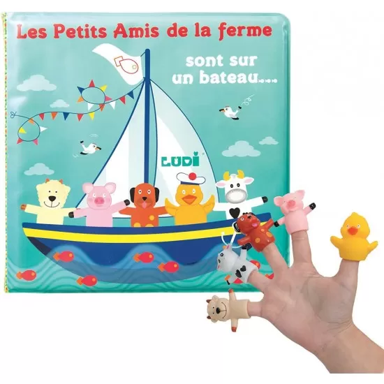 Set de baie carte si marionete pentru degete Ludi Set de baie carte si marionete pentru degete Ludi