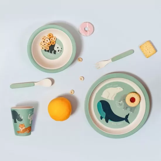 Set tacamuri din bambus Animals Set tacamuri din bambus Animals