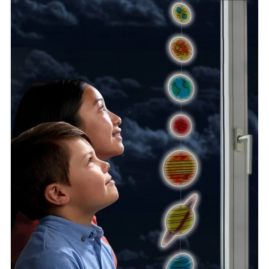 Set creativ Arta pe geam - Sistemul meu solar Set creativ Arta pe geam - Sistemul meu solar