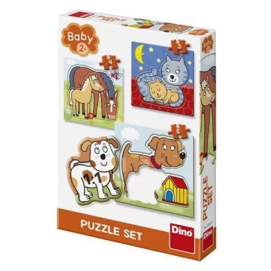 Baby puzzle - Animalute jucause (3-5 piese) Baby puzzle - Animalute jucause (3-5 piese)