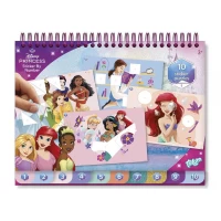 Carte de colorat si abtibilduri cu numere Disney Princess