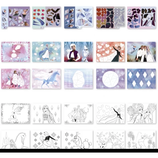 Carte de colorat si abtibilduri cu numere Frozen