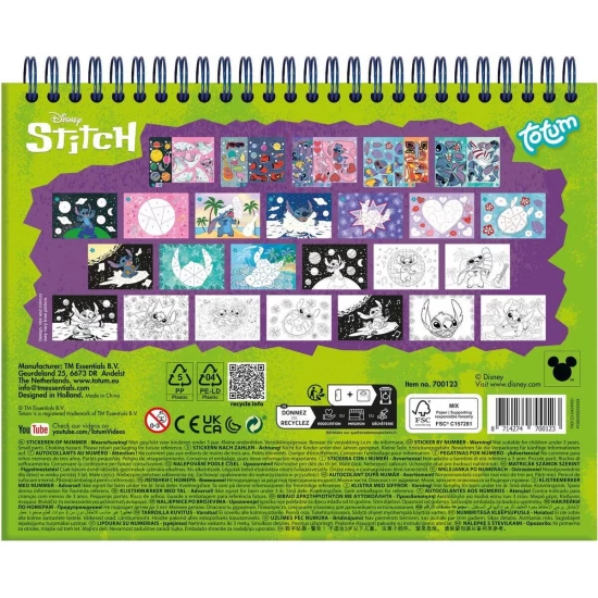 Carte de colorat & abtibilduri cu numere - Stitch Carte de colorat & abtibilduri cu numere - Stitch