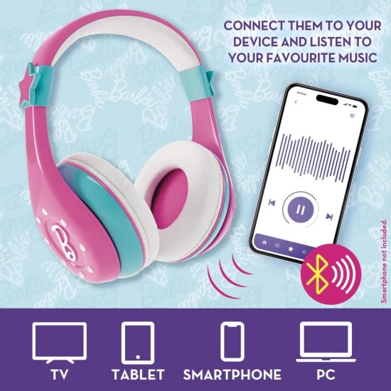 Casti bluetooth pentru fetite Barbie Casti bluetooth pentru fetite Barbie