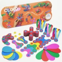 Joc magnetic de construit Clixo - Super Curcubeu 60 piese