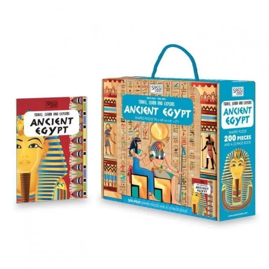 Puzzle cu carte Egiptul Antic 200 piese Puzzle cu carte Egiptul Antic 200 piese