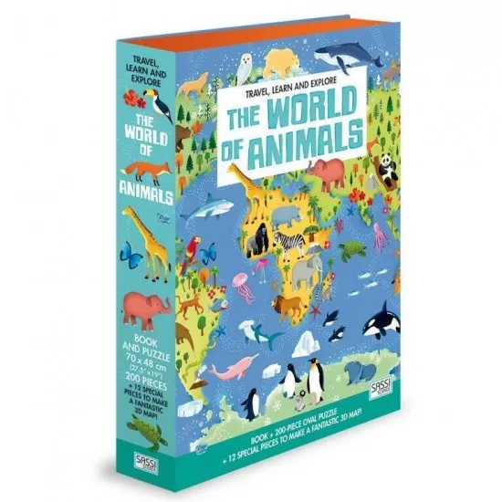 Puzzle cu carte - Lumea animalelor Puzzle cu carte - Lumea animalelor