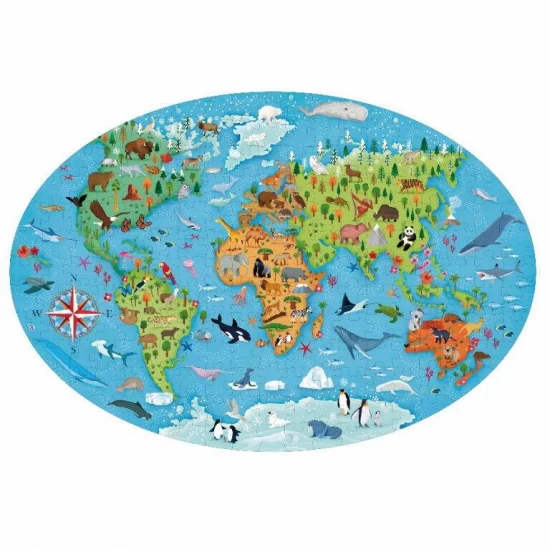 Cunoaste si exploreaza - Puzzle Animale pe cale de disparitie (205 piese)