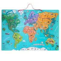 Harta lumii mare - Puzzle magnetic (lb.romana)