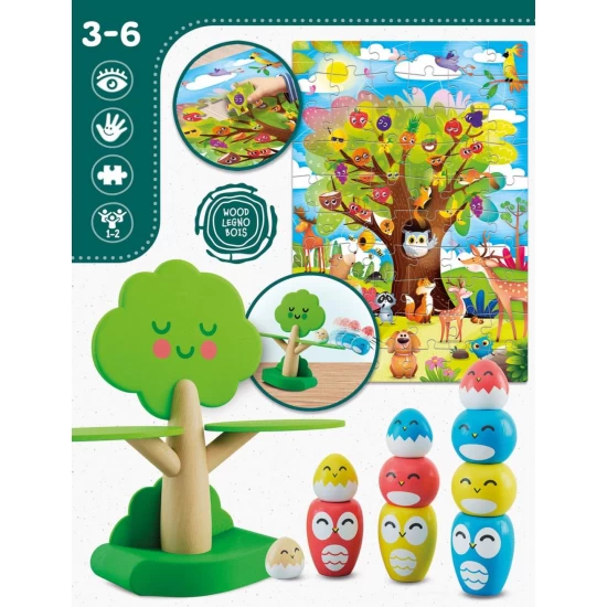Joc de echilibru Montessori - Pasarele vesele Joc de echilibru Montessori - Pasarele vesele
