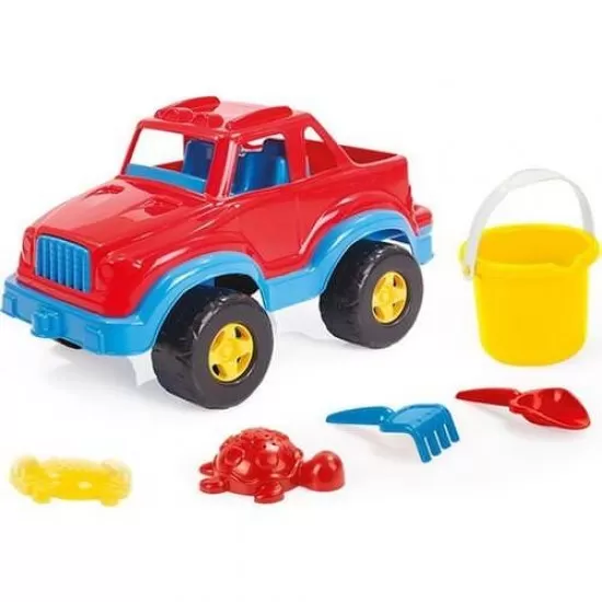 Masinuta cu accesorii pentru plaja Masinuta cu accesorii pentru plaja