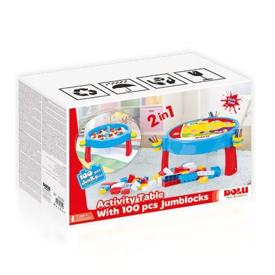 Masuta de activitati cu 100 cuburi de construit Dolu Masuta de activitati cu 100 cuburi de construit Dolu