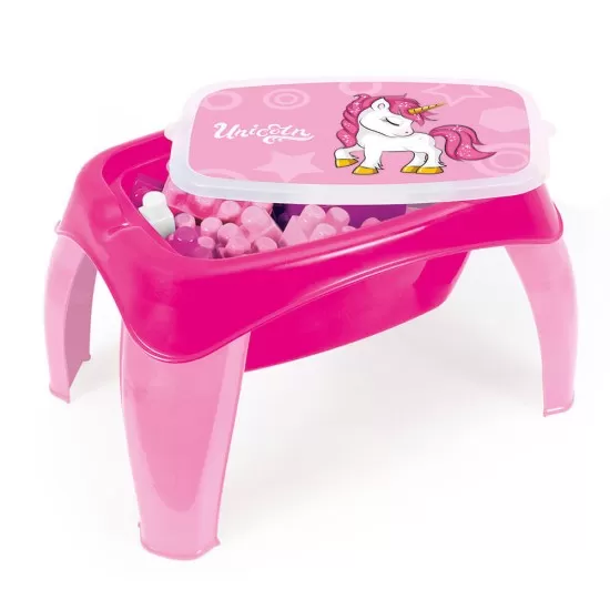 Masuta de activitati cu 30 cuburi de construit - Unicorn Masuta de activitati cu 30 cuburi de construit - Unicorn