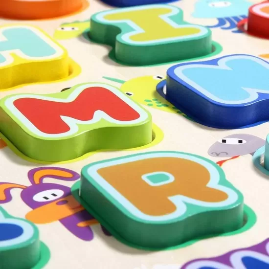Puzzle din lemn - Litere si animalute Puzzle din lemn - Litere si animalute