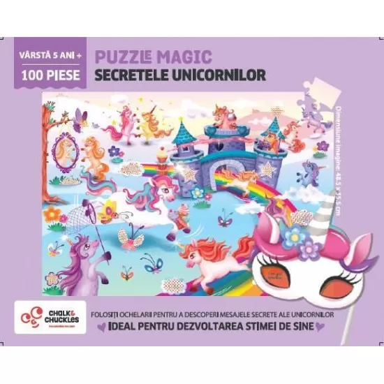 Puzzle magic - Secretele unicornilor 100 piese Puzzle magic - Secretele unicornilor 100 piese