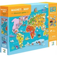 Puzzle magnetic - Harta lumii 118 piese