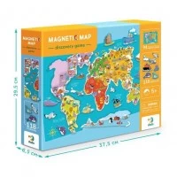 Puzzle magnetic - Harta lumii 118 piese