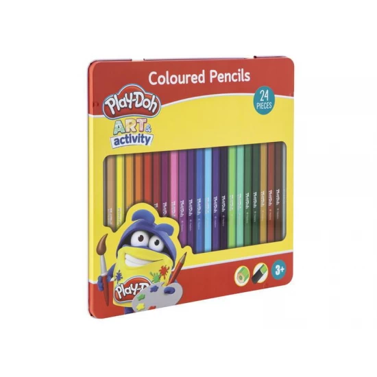 Set 24 creioane colorate in cutie metalica Set 24 creioane colorate in cutie metalica