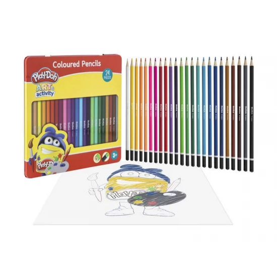 Set 24 creioane colorate in cutie metalica Set 24 creioane colorate in cutie metalica