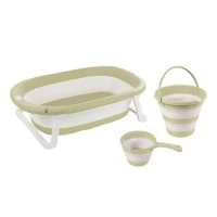 Set pentru baie 3 in 1 cu cadita pliabila - Verde eco