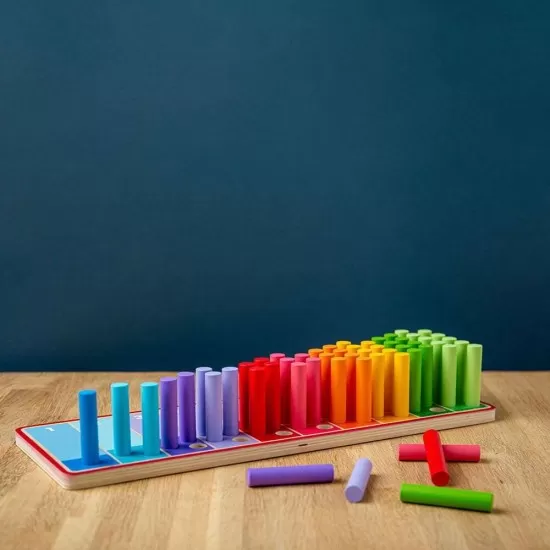 Set betisoare din lemn pentru numarat - Curcubeu Set betisoare din lemn pentru numarat - Curcubeu