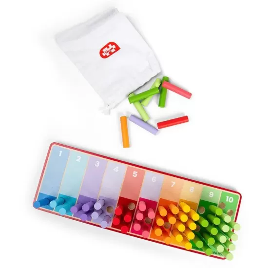 Set betisoare din lemn pentru numarat - Curcubeu Set betisoare din lemn pentru numarat - Curcubeu