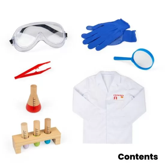 Set costum si accesorii de laborator pentru copii Set costum si accesorii de laborator pentru copii