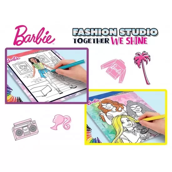 Set de colorat cu activitati Barbie - Fashion Studio Set de colorat cu activitati Barbie - Fashion Studio