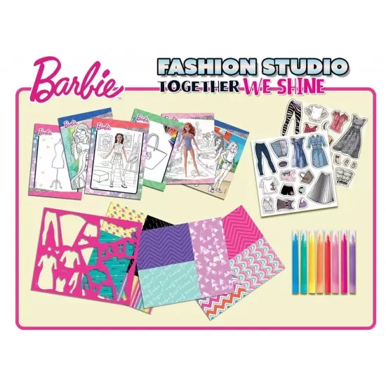 Set de colorat cu activitati Barbie - Fashion Studio Set de colorat cu activitati Barbie - Fashion Studio