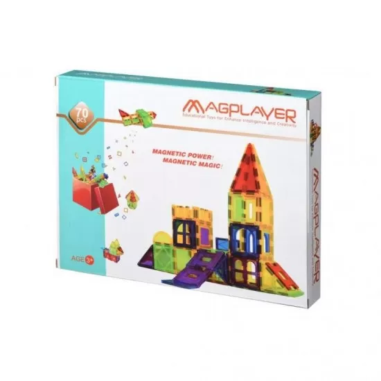 Set de constructie magnetic - 70 piese Set de constructie magnetic - 70 piese