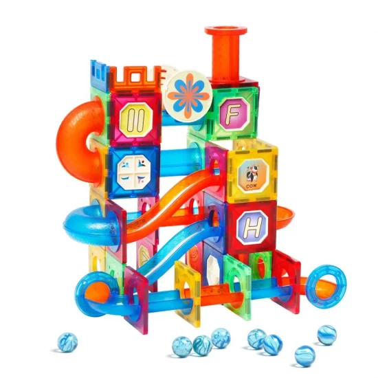Set de constructie magnetic - Marble Run (102 piese) Set de constructie magnetic - Marble Run (102 piese)