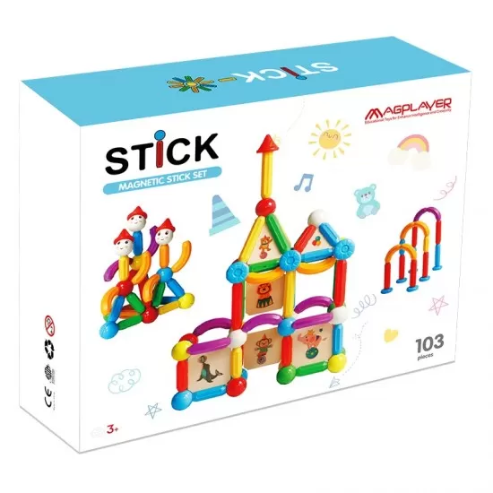 Set de constructie magnetic - STICK 103 piese Set de constructie magnetic - STICK 103 piese
