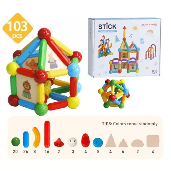 Set de constructie magnetic - STICK 103 piese Set de constructie magnetic - STICK 103 piese