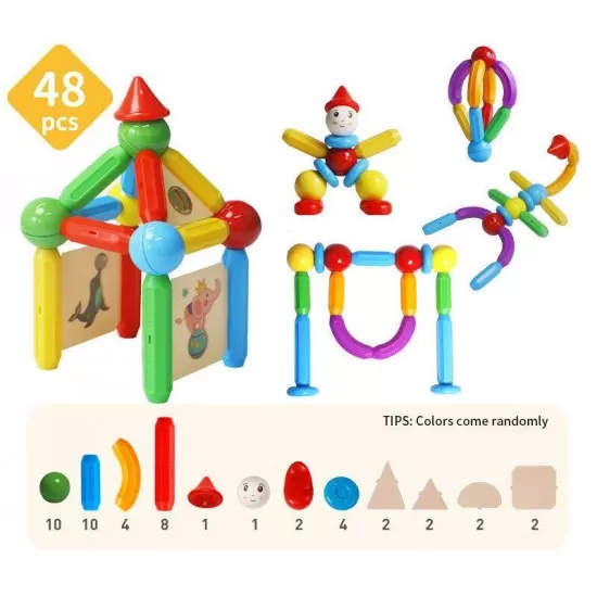 Set de constructie magnetic - Stick 48 piese Set de constructie magnetic - Stick 48 piese