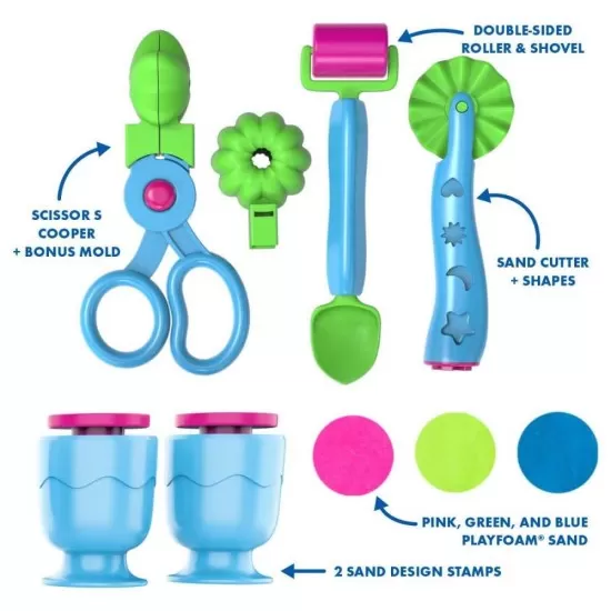 Set nisip kinetic cu accesorii - Playfoam Set nisip kinetic cu accesorii - Playfoam