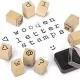 Set tusiera si stampile din lemn - Alfabet Set tusiera si stampile din lemn - Alfabet