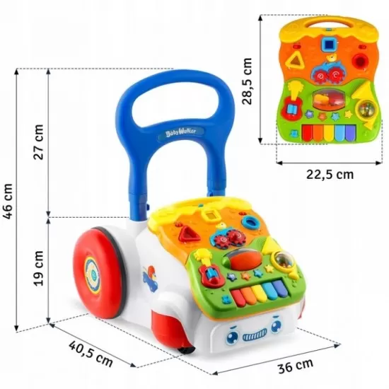 Antemergator 2 in 1 cu diverse activitati si muzica Ricokids RK-744 - Alb Antemergator 2 in 1 cu diverse activitati si muzica Ricokids RK-744 - Alb