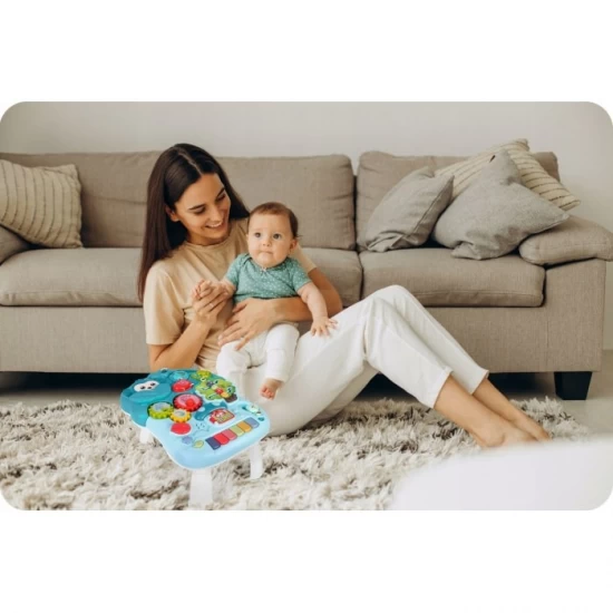 Antemergator 4 in 1 cu diverse activitati si sunete Ricokids 781500 - Albastru Antemergator 4 in 1 cu diverse activitati si sunete Ricokids 781500 - Albastru