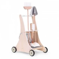 Antemergator din lemn cu aspirator si elemente pentru curatenie Ecotoys