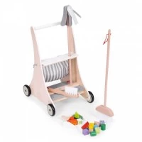 Antemergator din lemn cu aspirator si elemente pentru curatenie Ecotoys