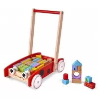 Antemergator din lemn cu 40 de cuburi Ecotoys 2112 Buburuza